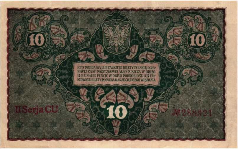 10 marek polskich 1919 rok - stan aUNC- #4