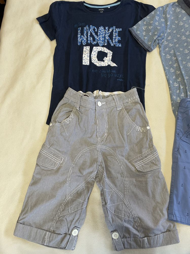 Zestaw chłopięcy na Lato 146-152 spodenki szorty koszulki t-shirty H&M