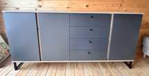 Nowa komoda antracyt drewno