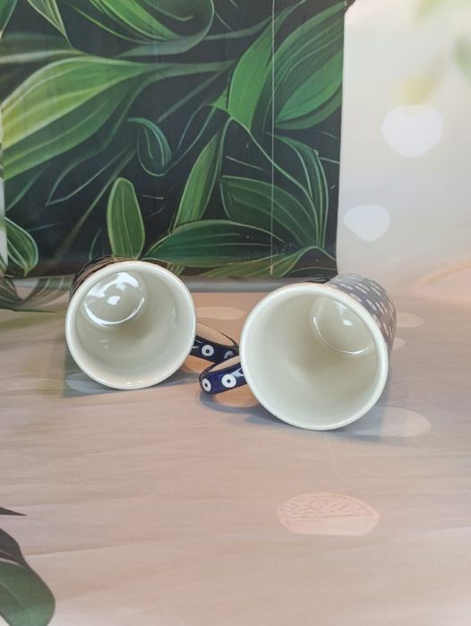 *Kubek ceramiczny Bolesławiec smukły Delta 0.3L.zestaw  Bolesławiec