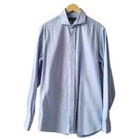 Jasnoniebieska elegancka koszula męska XL Lambert długi rękaw galowa