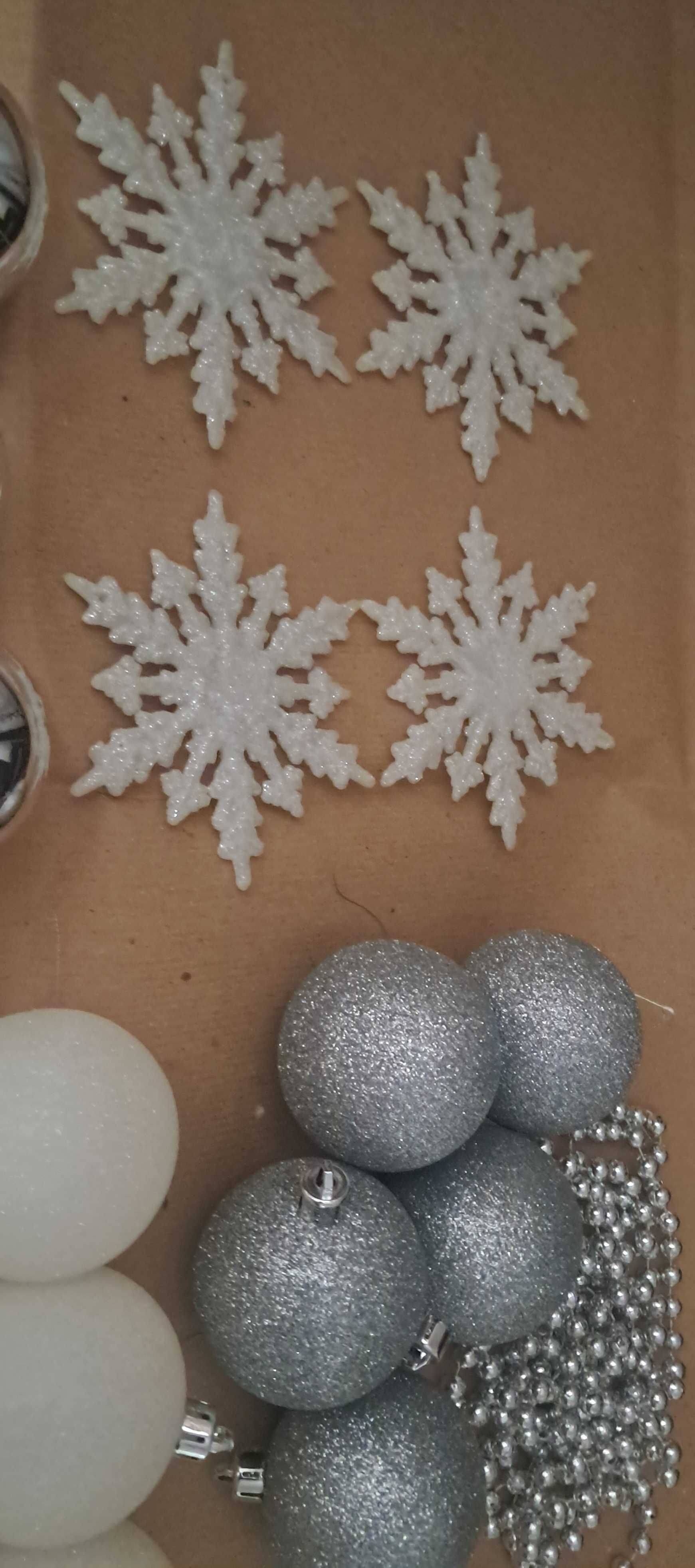 Conjunto decoração prateada árvore de natal