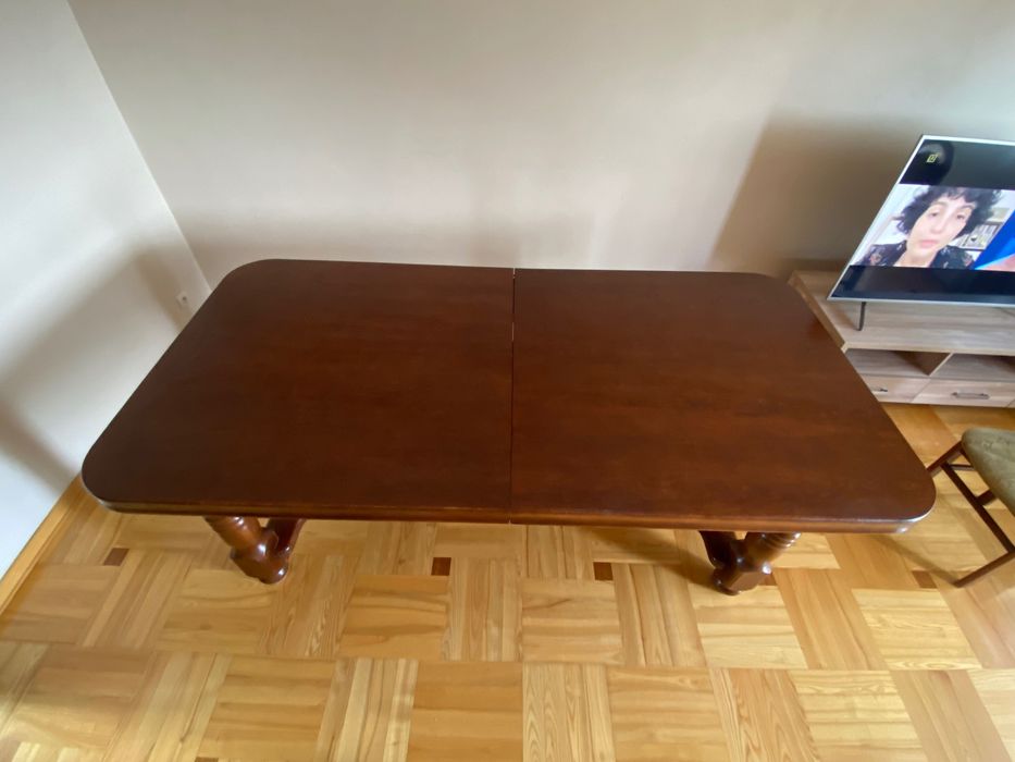 Solidny stół drewniany 110×225 rozkladany
