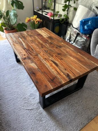 Ława stół stolik kawowy drewniany dębowy loft modern