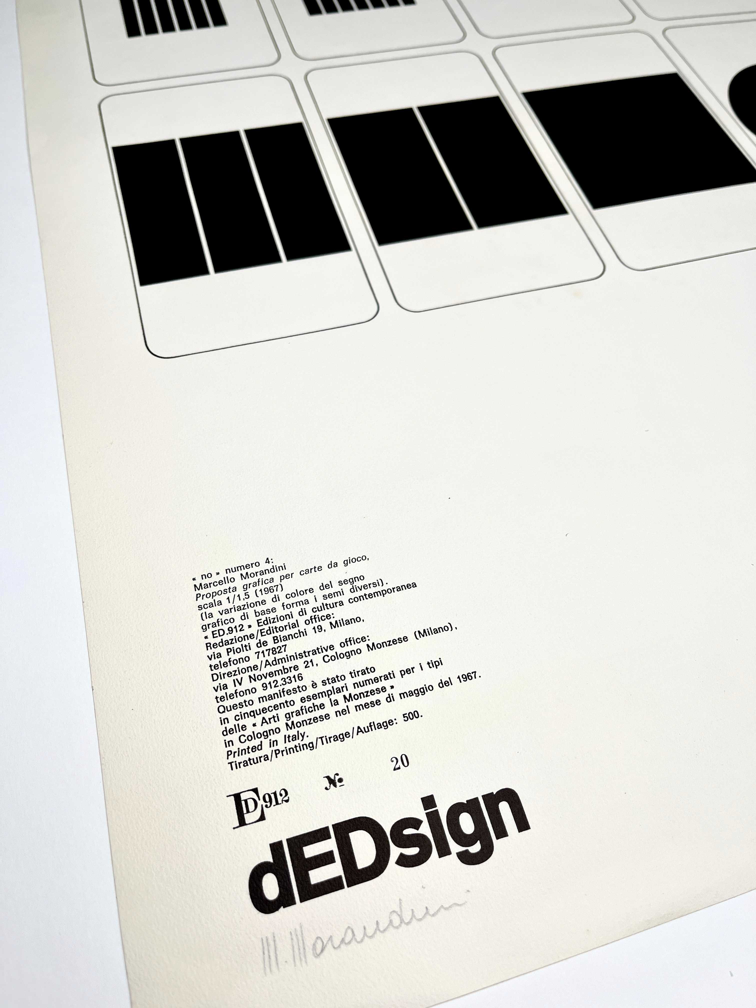 Serigrafia Marcello Morandini Proposta grafica per carte da gioco 1967