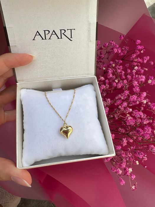 Naszyjnik z sercem złotym dmuchane serduszko pozłacany srebro 925 nowy