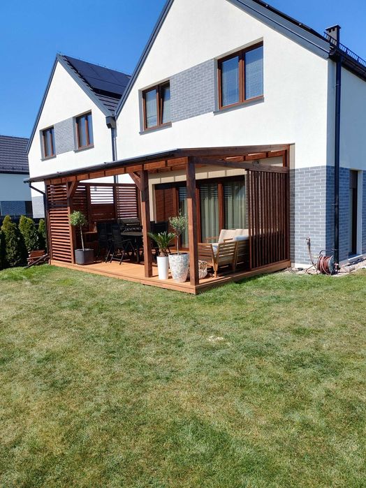 Zadaszenia tarasu z poliwęglanu,  tarasy z deski kompozytowej