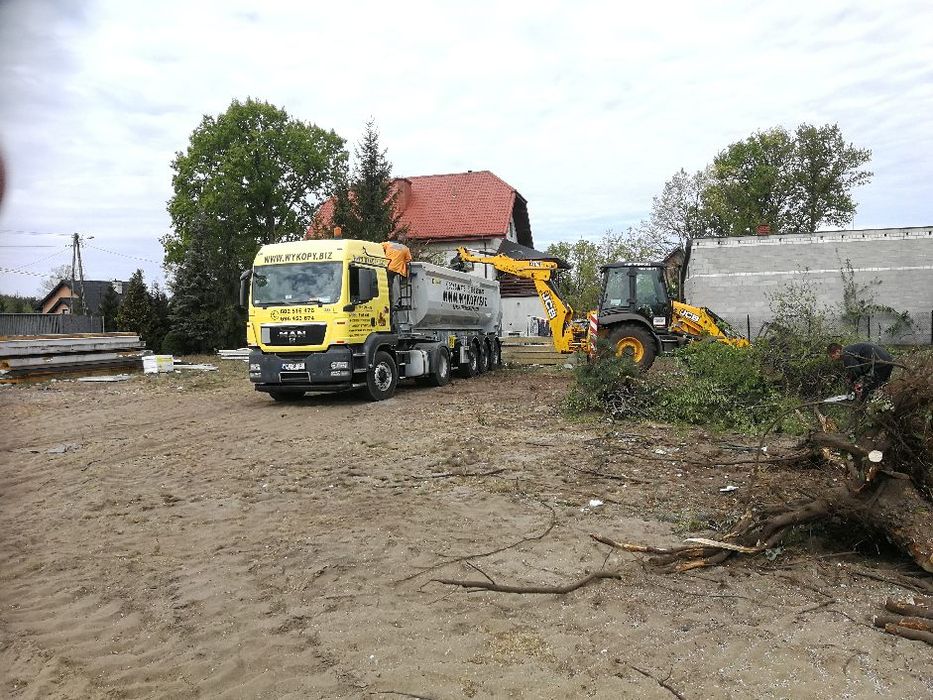 Usługi koparko-ładowarką, Roboty ziemne, Transport, Sprzedaż kruszyw