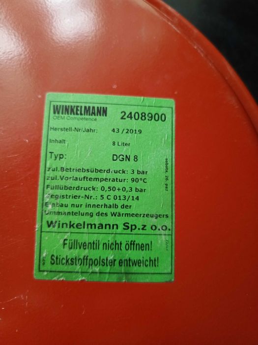 Naczynie wzbiorcze przeponowe Winkelmann DGN 8