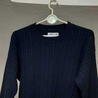 Sweter damski 38 M warkocz Hollister granatowy bdb bawełna