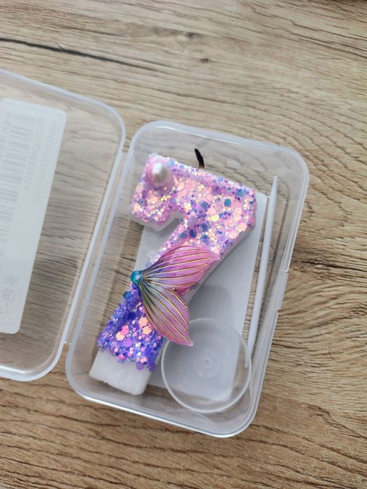 Świeczka urodzinowa 7  #Arielka #