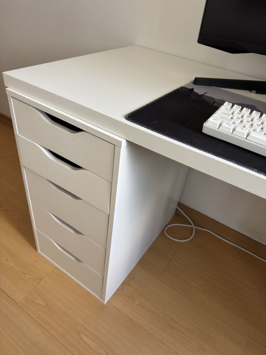 ALEX Bloco de gavetas, branco, 36x70 cm