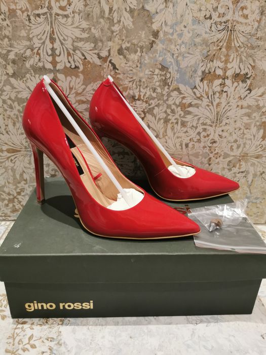 Czerwone skórzane szpilki Gino Rossi r. 38