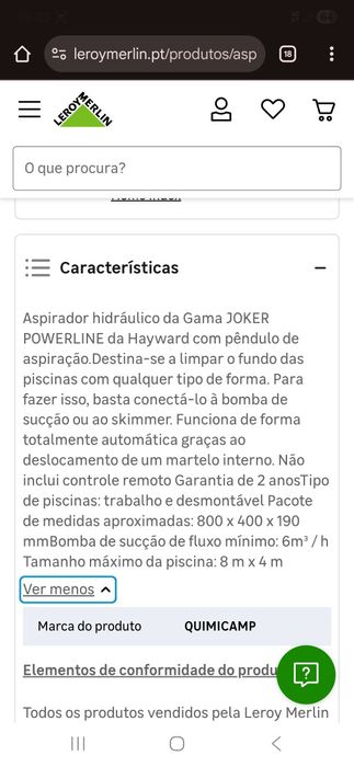 Aspirador hidraulico joker novo na caixa