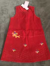 Prześliczna sukienka z weluru dla dziewczynki - 116-122 cm