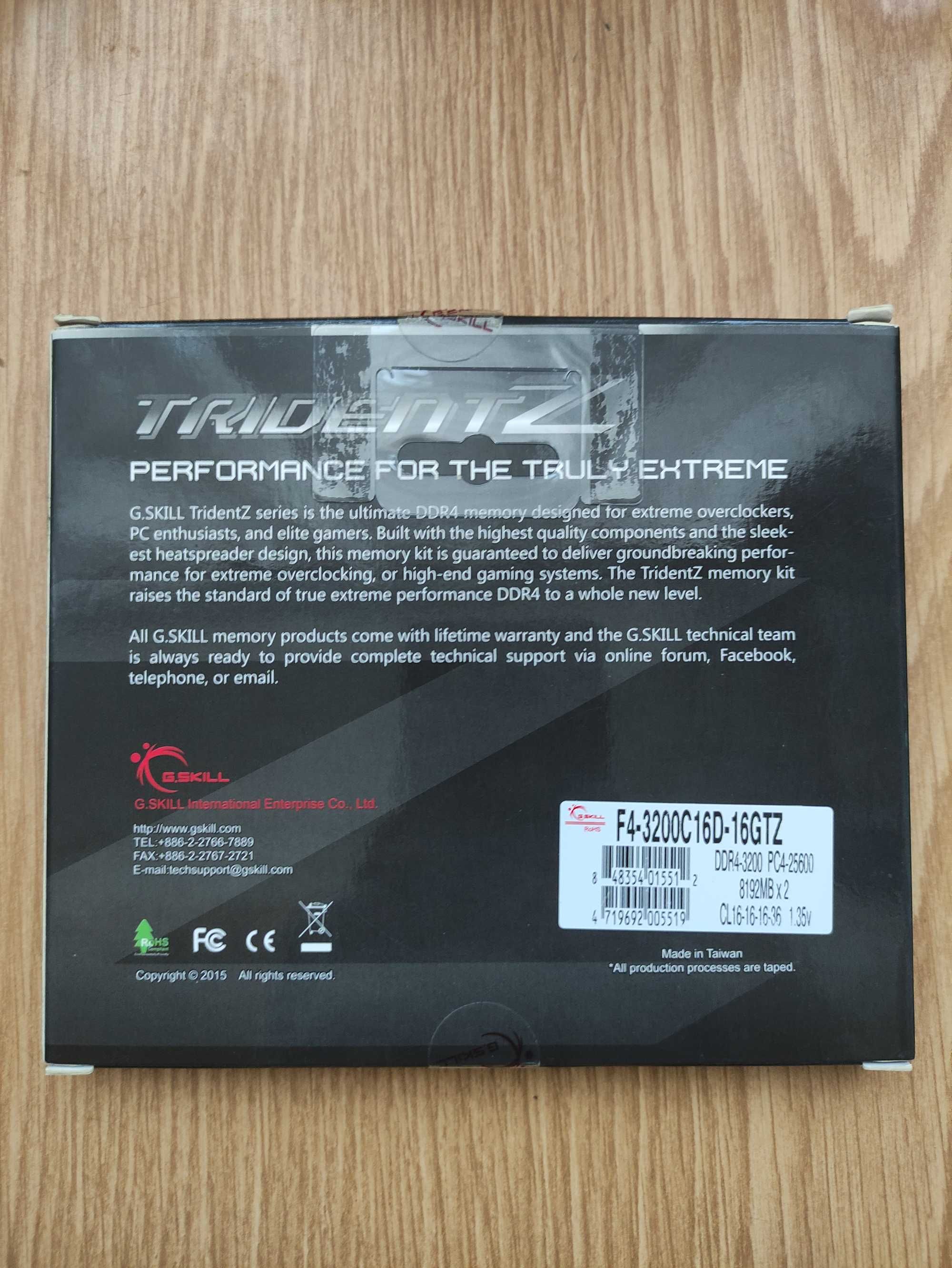 Оперативна пам'ять DDR4 G.Skill Trident Z 16GB (8x2) 3200M 16-16-16-36