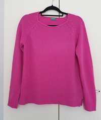 Sweter UCB BENETTON XS oversize wełna