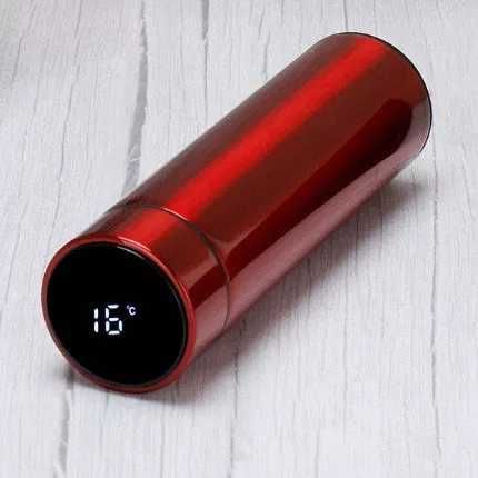 Термос 500мл с датчиком температуры красного цвета