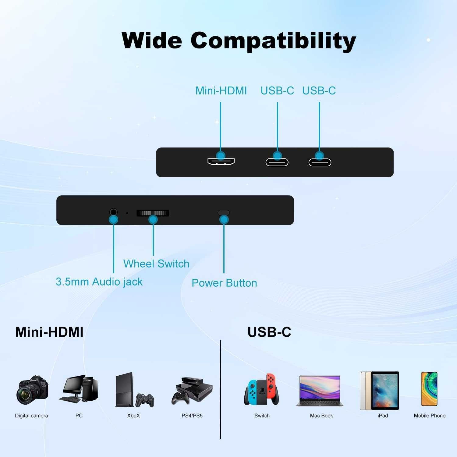 MONITOR Prechen HD-185 18.5' DOTYKOWY Przenośny hdr hdmi usb c