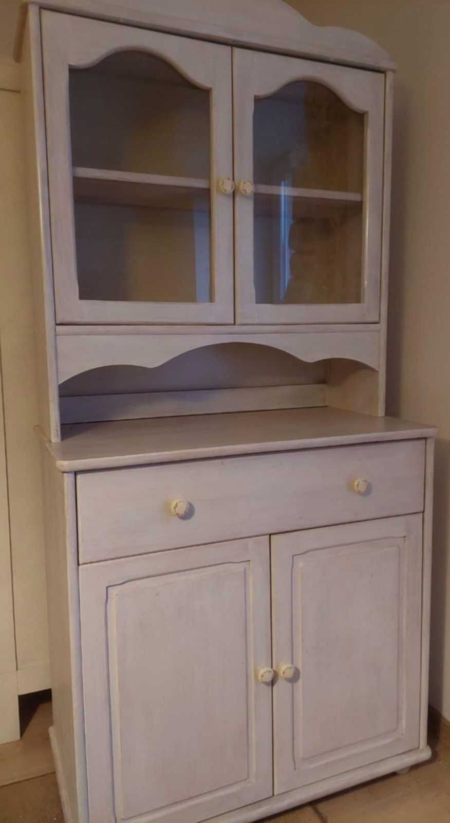 Bielony kredens sosnowy Shabby Chic