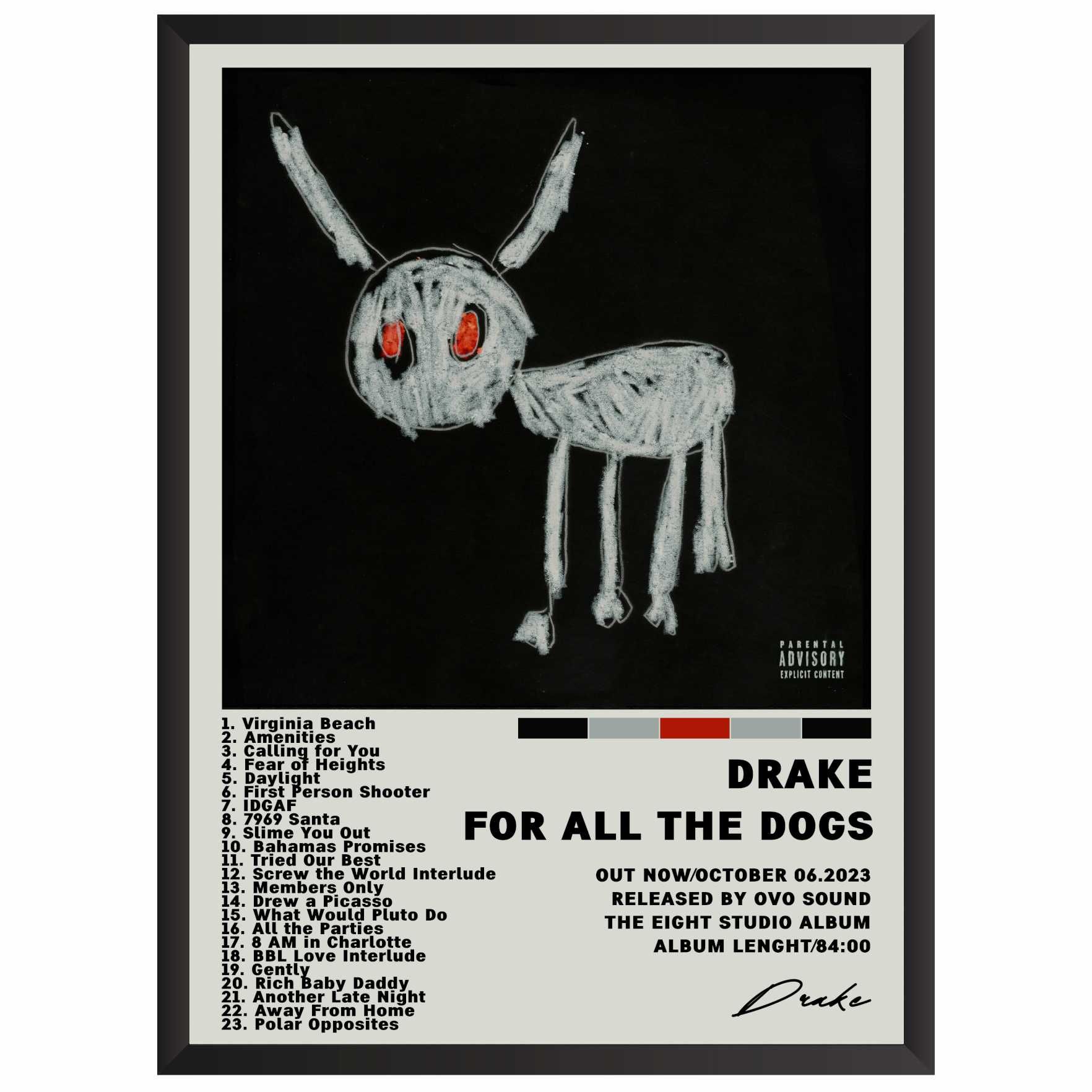 Drake For All The Dogs Plakat Obraz z albumem prezent