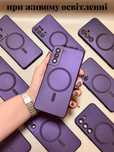 Фіолетовий Purple силіконовий чохол Magsafe з лінзами Samsung A/S/Note