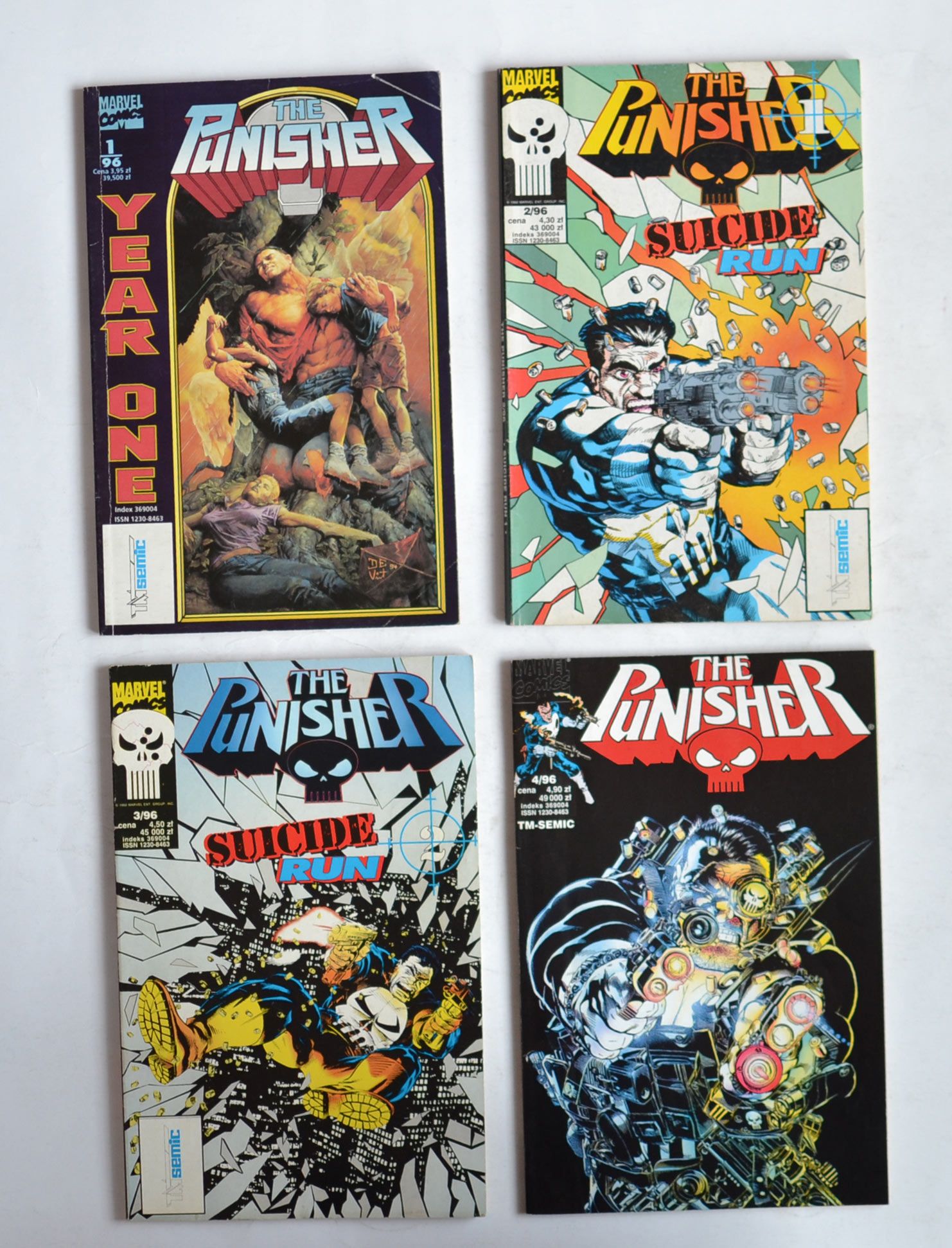 Komiksy:	the Punisher rok 1996 Tm Semic Całość lub na sztuki