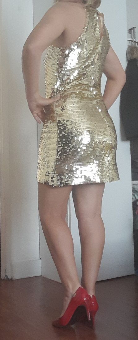 Vestido Lantejoulas Dourado kaoâ o