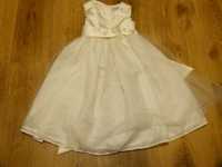 rozm 98 BHS Wedding Collection sukienka kremowa tiulowa elegancka