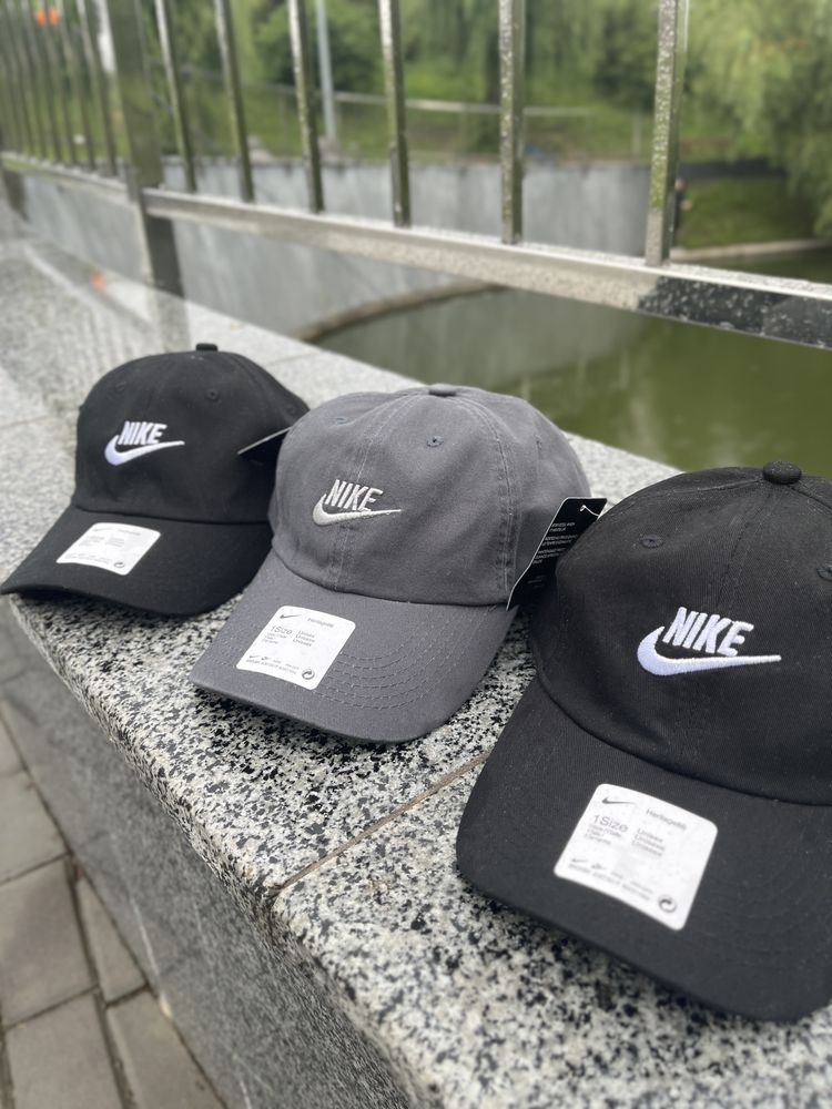 Кепка Nike чорна, сіра l Регульована бейсболка Найк