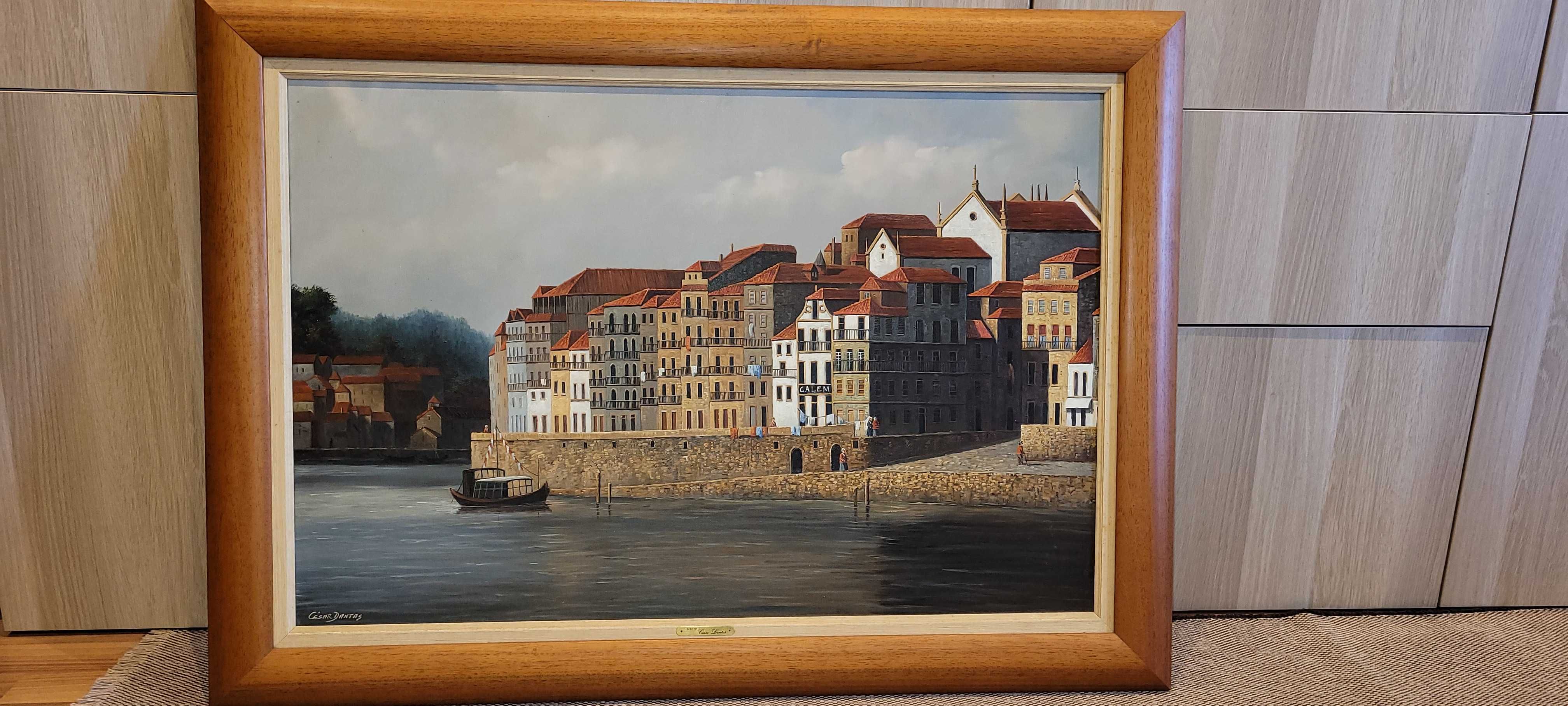 Quadro ribeira Porto - Óleo sobre tela