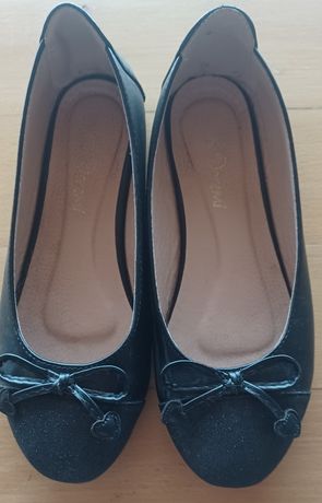 Baleriny buty czarne brokat r.35