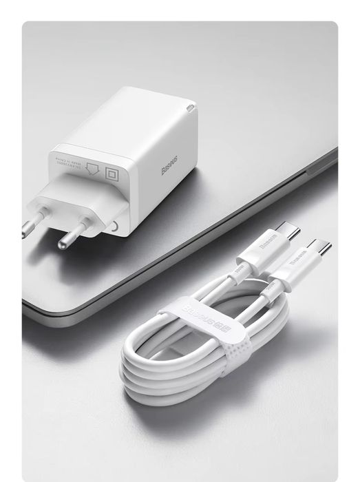 Baseus 65w блоки живлення білі