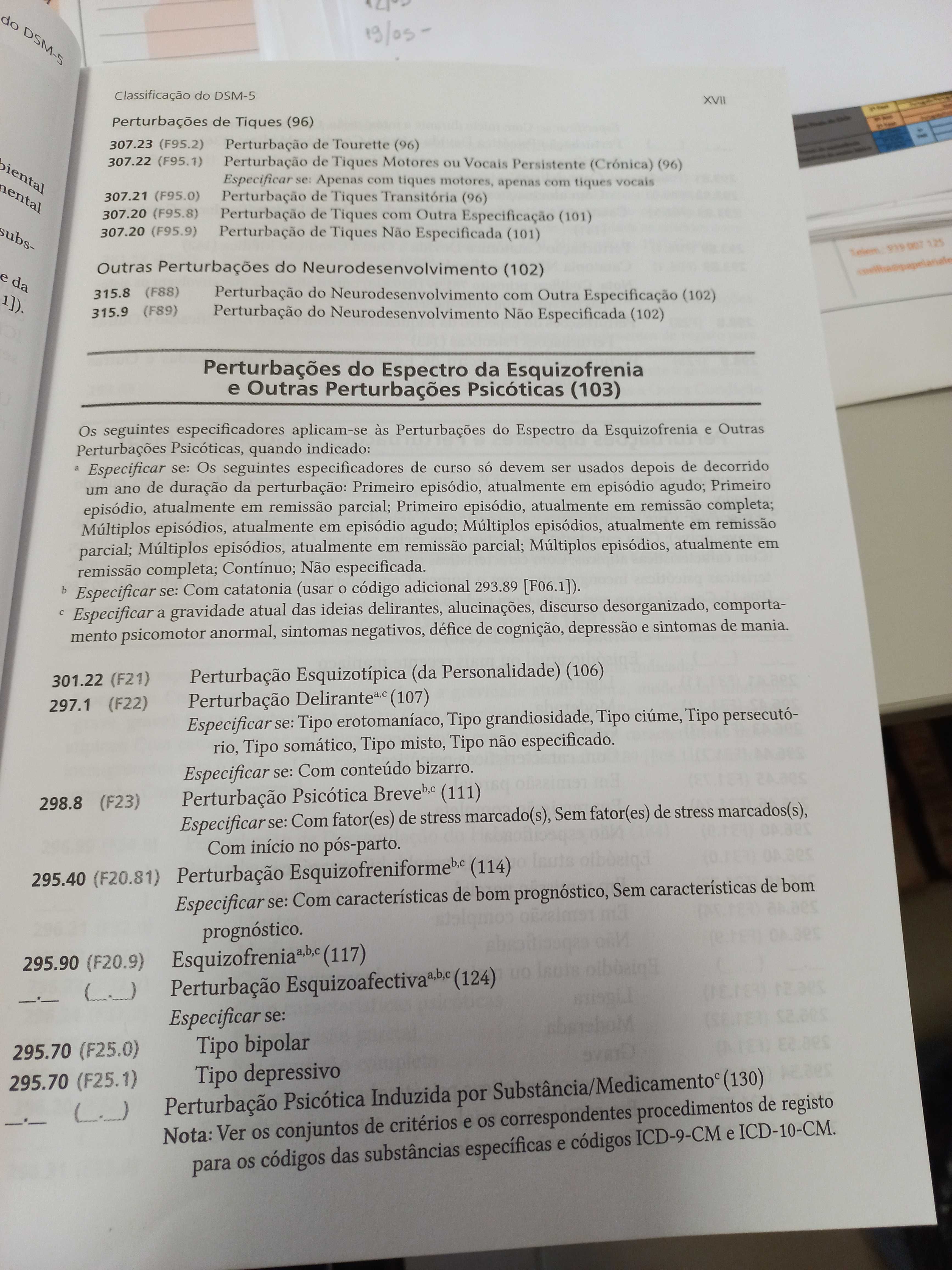 DSM V TR  Manual de Diagnóstico e Estatística das Perturbações Mentais