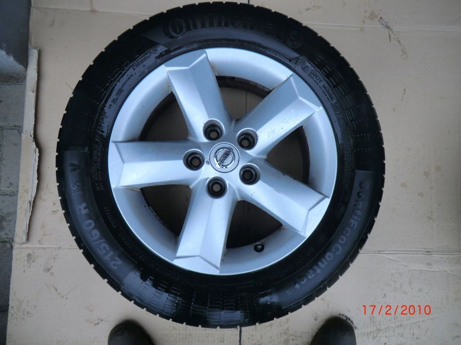NISSAN QASHQAI KOŁA ALUMINIOWE LETNIE 16 5X114.3 Z OPONAMI 215/60R16