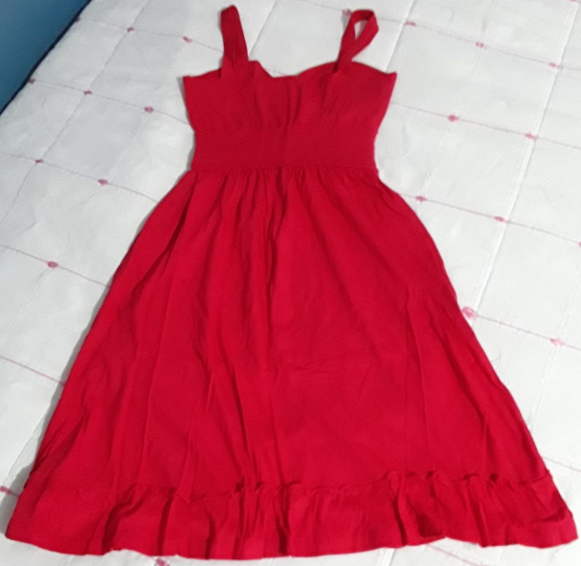 Vestido vermelho de algodão