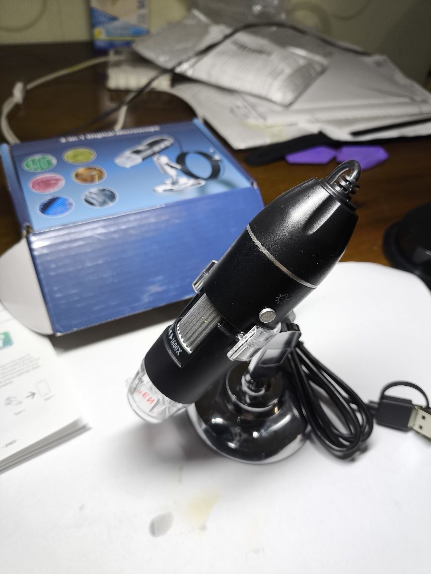 Мікроскоп -x50 - х1600 цифровий електричий USB 3-в-1 (USB, Micro ,Type