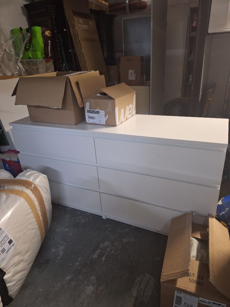 Duas cómodas MALM IKEA + Vidro