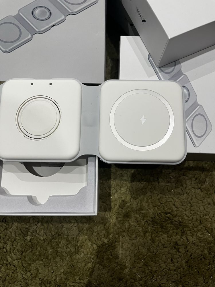 Carregador Triplo Magsafe + Apple Watch + Wireless