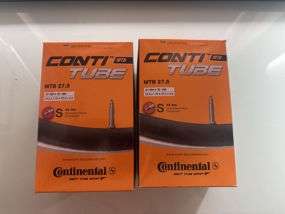 2 camaras de ar na caixa de marca Continental para roda 27.5