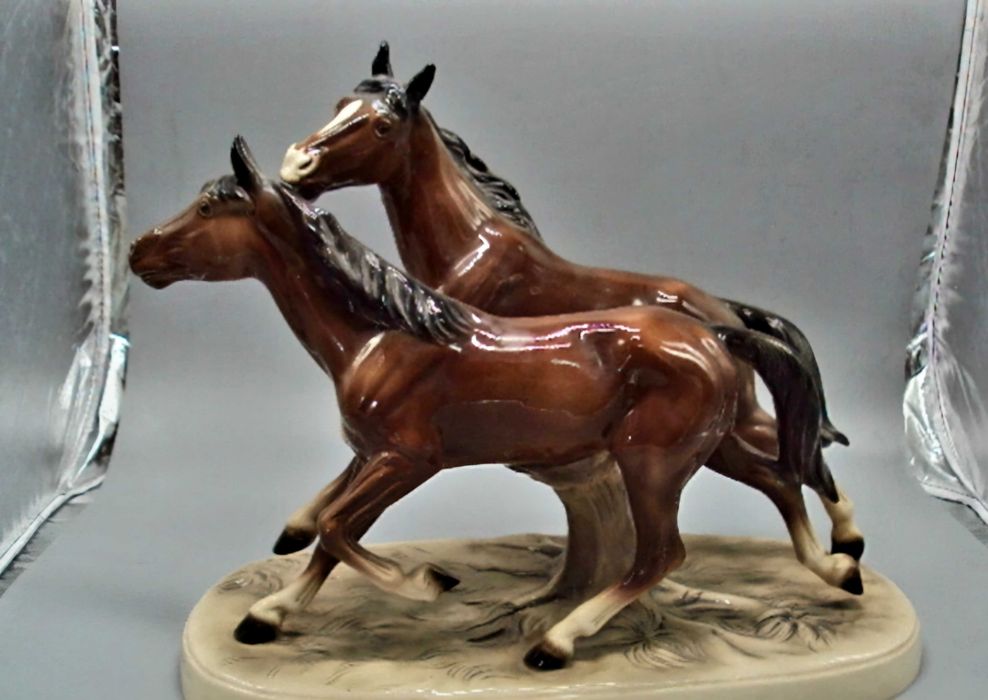 Статуэтка кони,  бегущие лошади, Herwig & Co