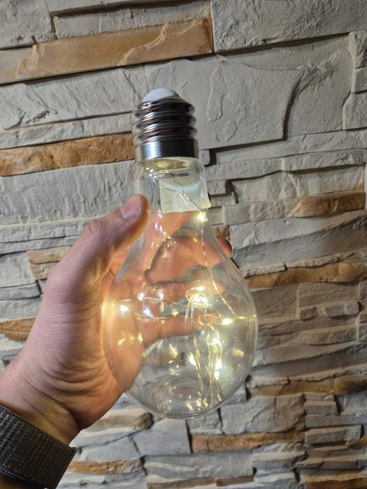 dekoracja LED na baterie, szklana lampa z łańcuchem świetlnym