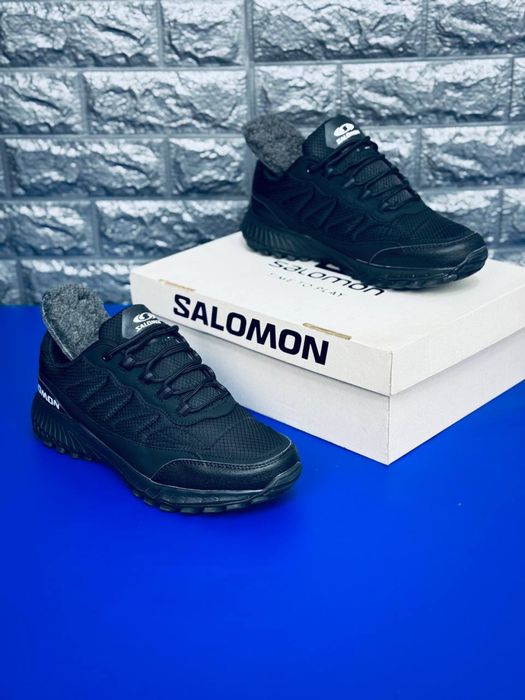 Черные кроссрвки +10° -21° термо кросовки Саломон / Salomon красовки