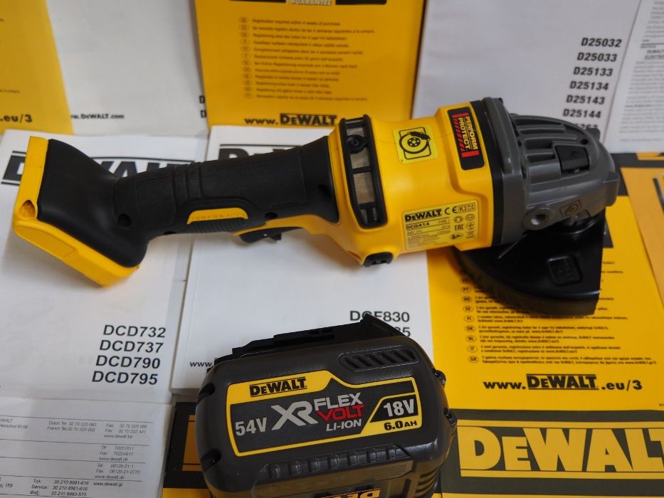 Katowa szlifierka DEWALT DCG 418 +bateria 54v 6Ah bez ladowarka aku