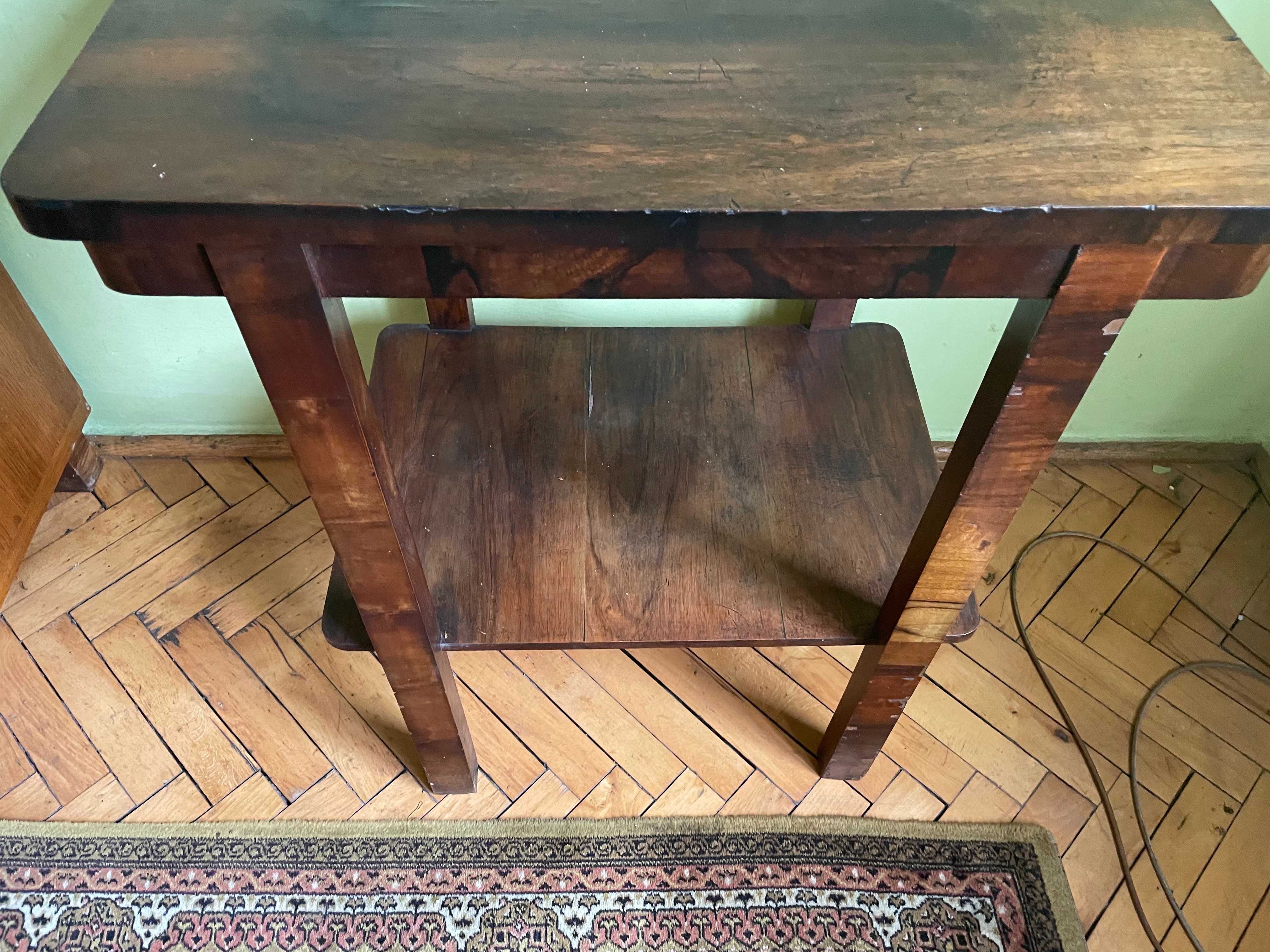 Stolik pod TV, vintage, PRL, retro  z litego drewna, Wrocław