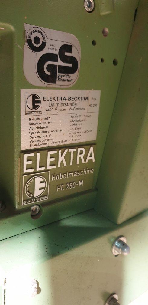 ELECTRA BECKUM HC 260-M heblarka grubościówka strugarka