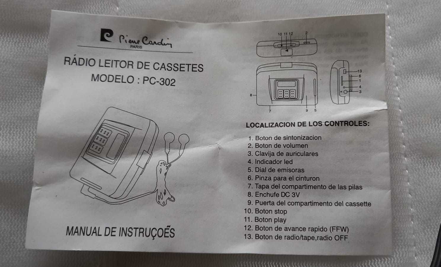 Deck cassetes portátil Pierre Cardin como novo