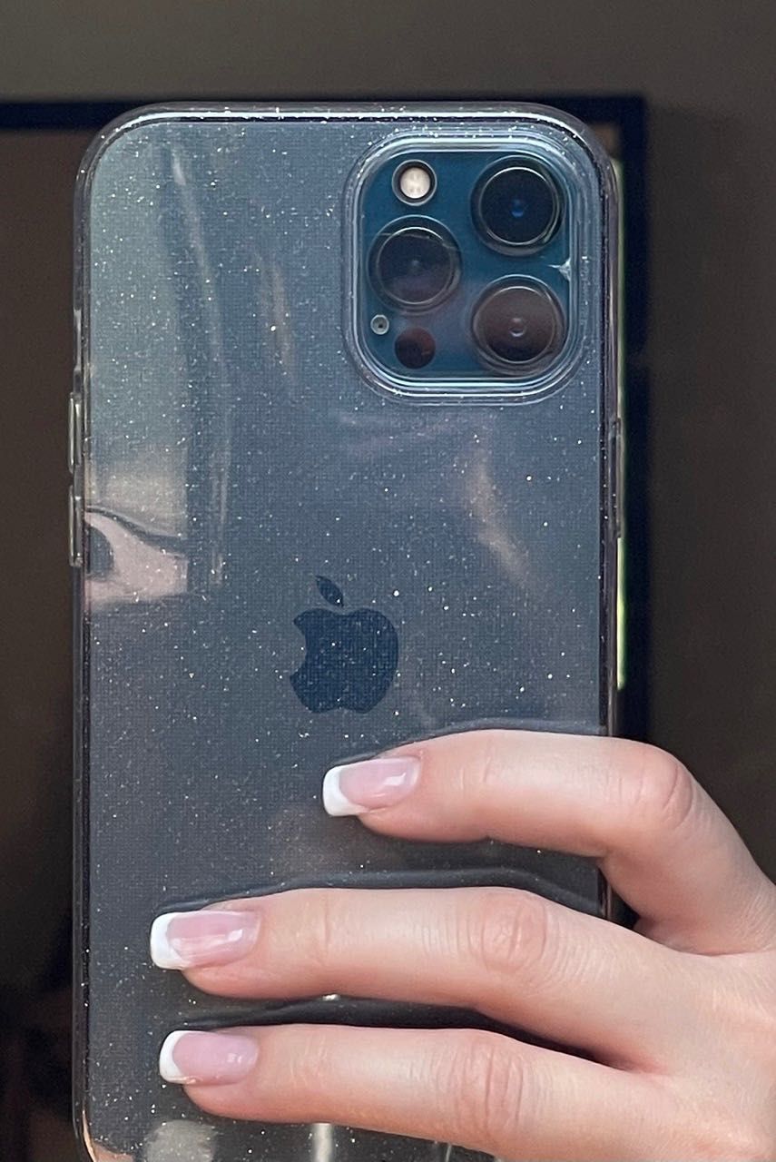 Etui iPhone 12 pro max przeźroczyste z brokat błysk [raz założone]