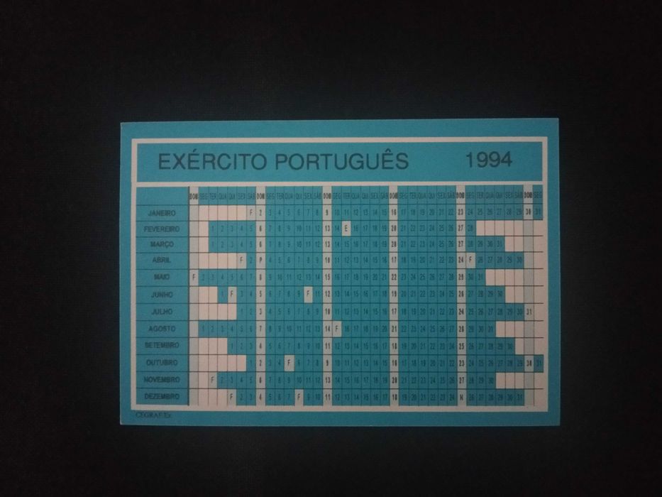 Brasões de Armas do Exército Português - calendários 1994