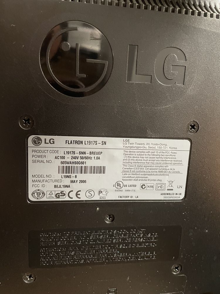 Monitor LG a funcionar